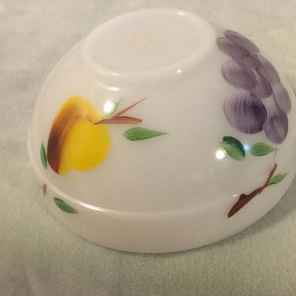 Fire King Kitchen Vintage Milk Glass Fire King Bowl Hand Painted